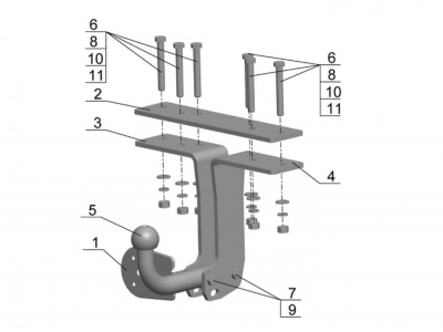 Фаркоп Avtos для Nissan Pathfinder 2004-2009