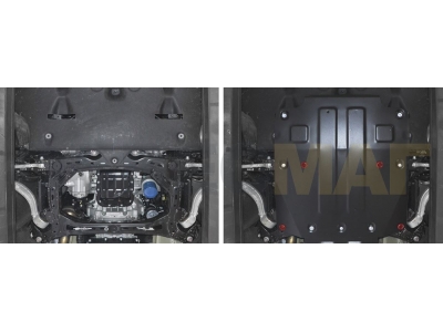 Защиты картера АвтоБроня для 2.0T; 3.3T на полный привод сталь 2 мм для Kia Stinger 2018-2021