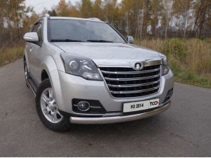 Защита передняя овальная 75-42 мм для Great Wall Hover H3 New № GRWALH314-02