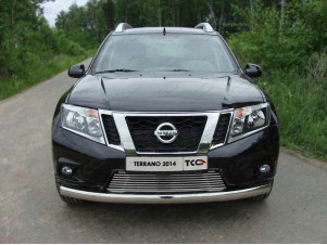 Защита передняя овальная 75х42 мм для Nissan Terrano № NISTER14-01
